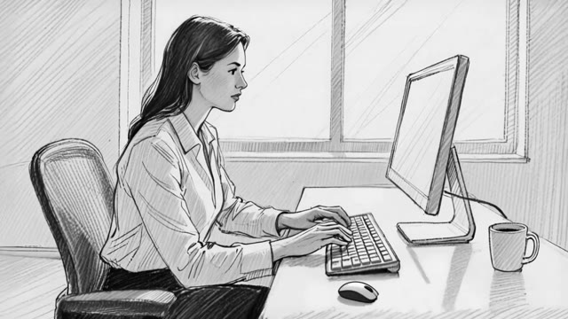 In Sync office & payment: storyboard moments followed by matching finished-film shots